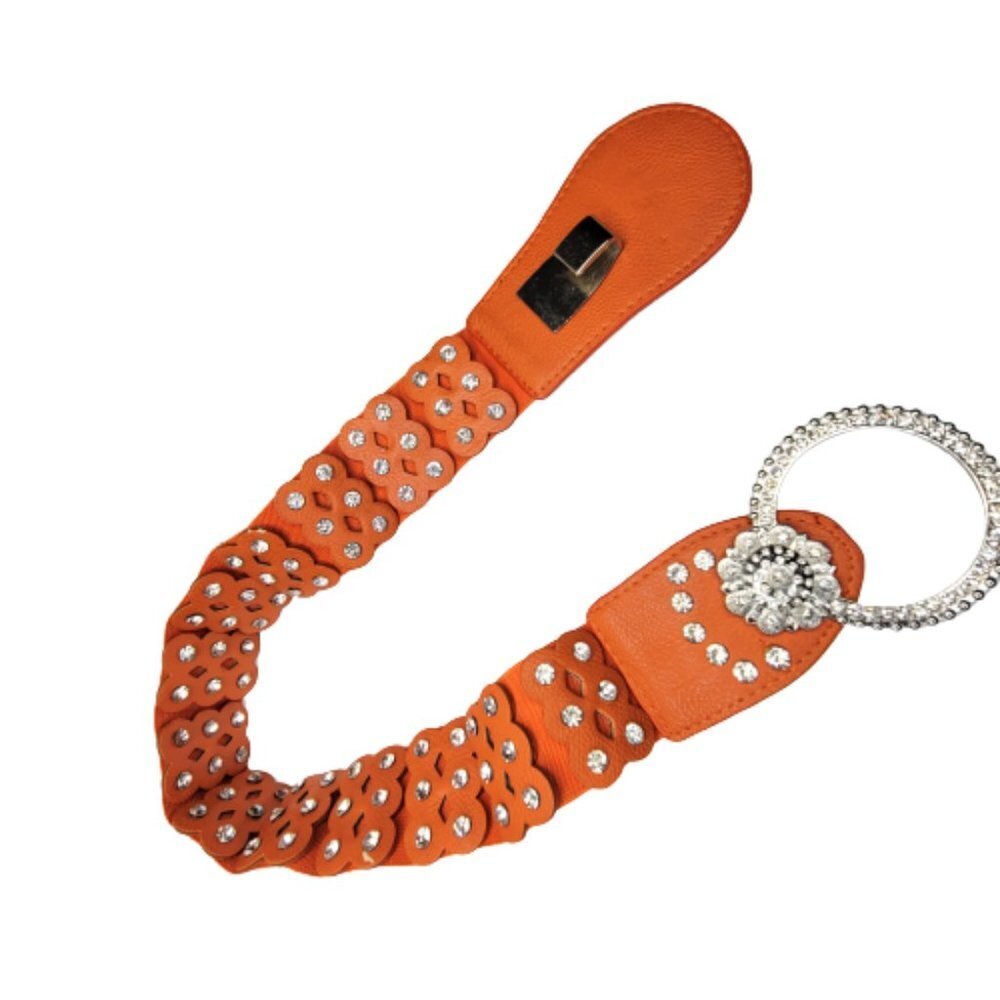 Sequin Belt, Orange Stretchy belt- NEW